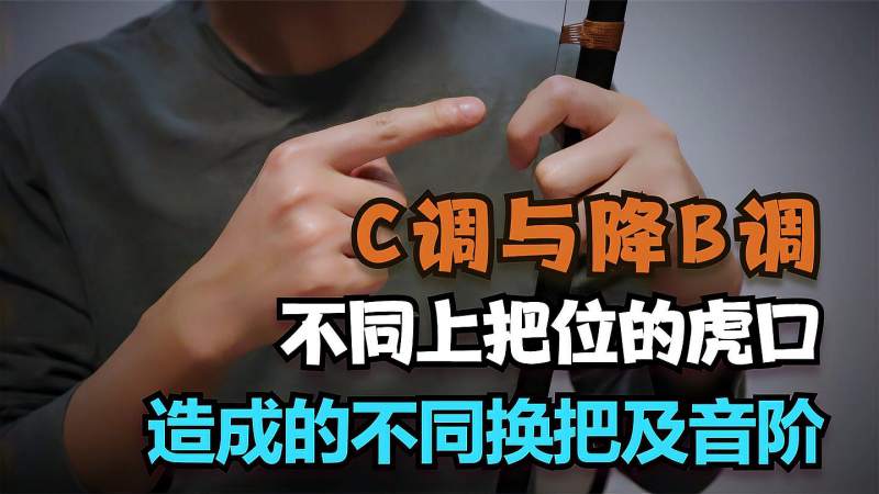 二胡中C调降B调不同上把位虎口位置所造成的上中不同的音阶及换把